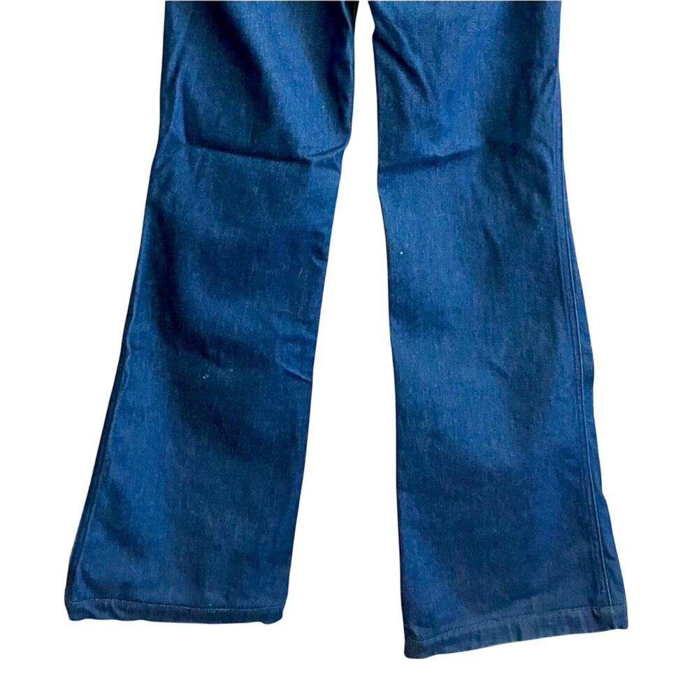 J.Crew Dark Indigo High-Heel Flare Jeans Womens S 25 Orange Contrast Stitching - Picture 4 of 6